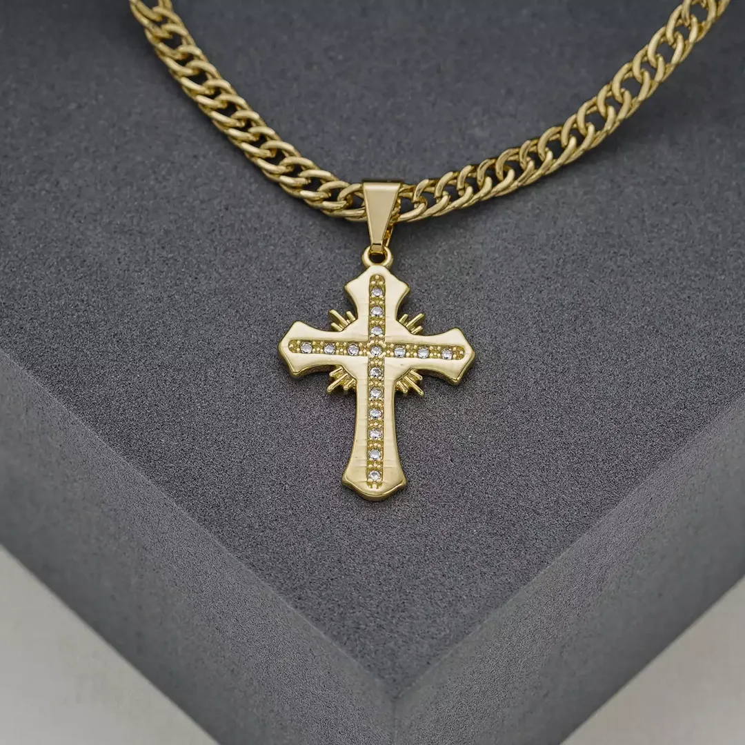 D Cruz Sagrada Circonias Cristal