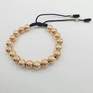 Manilla 8 mm liso dorado y rosado  - imagen 1