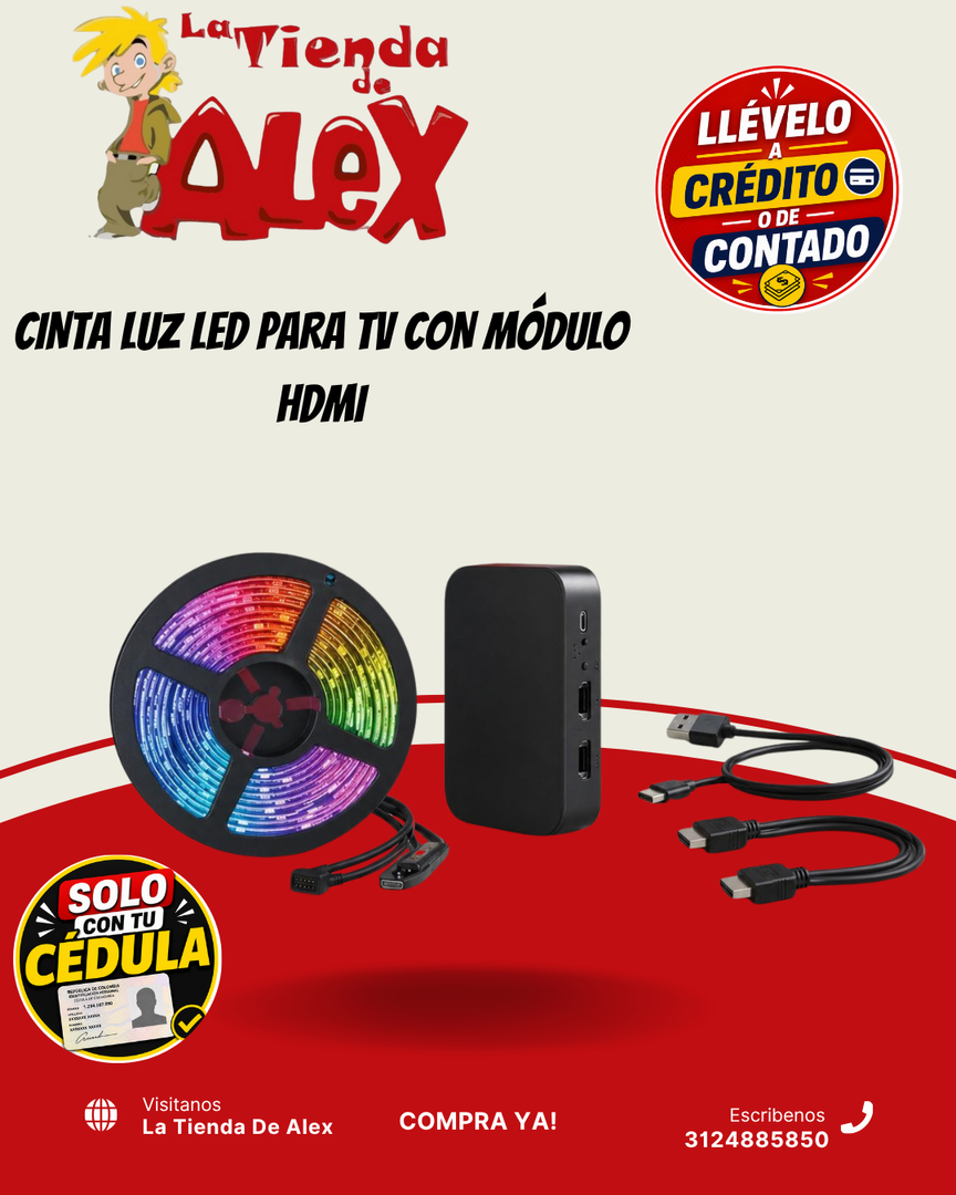CINTA LUZ LED PARA TV CON MÓDULO HDMI