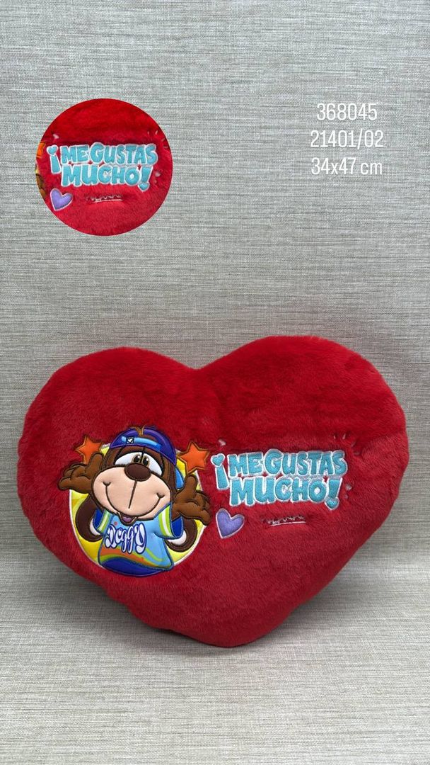 COJIN DE CORAZON SURTIDO (PELANAS) 34 x 47 CM