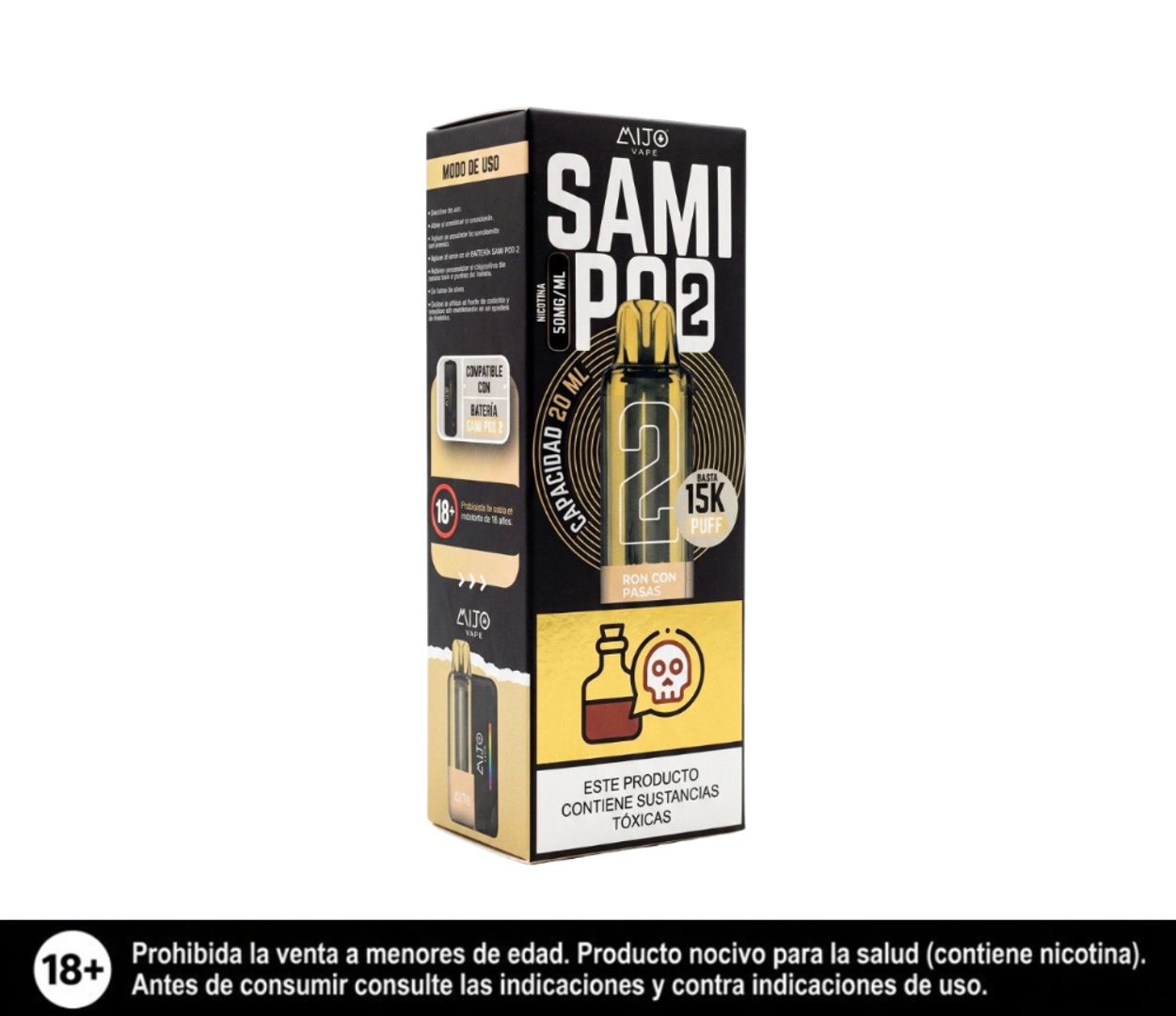 Mijo Sami Pod Ron Con Pasas 15.000 Puffs