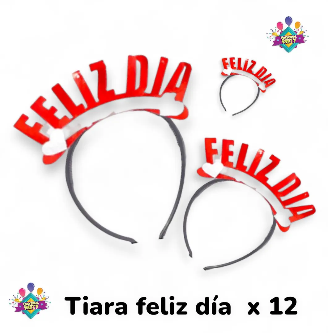 TIARA FELIZ DÍA x 12 UNI 
