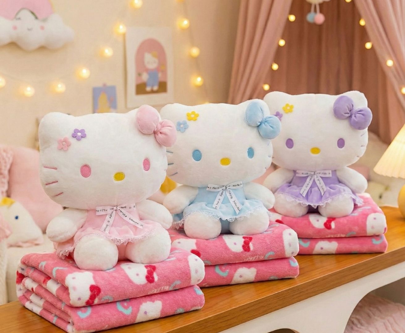 Hello kitty con cobija 