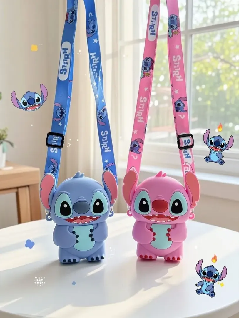 BOLSITO MANOS LIBRES DE STITCH Y ANGEL