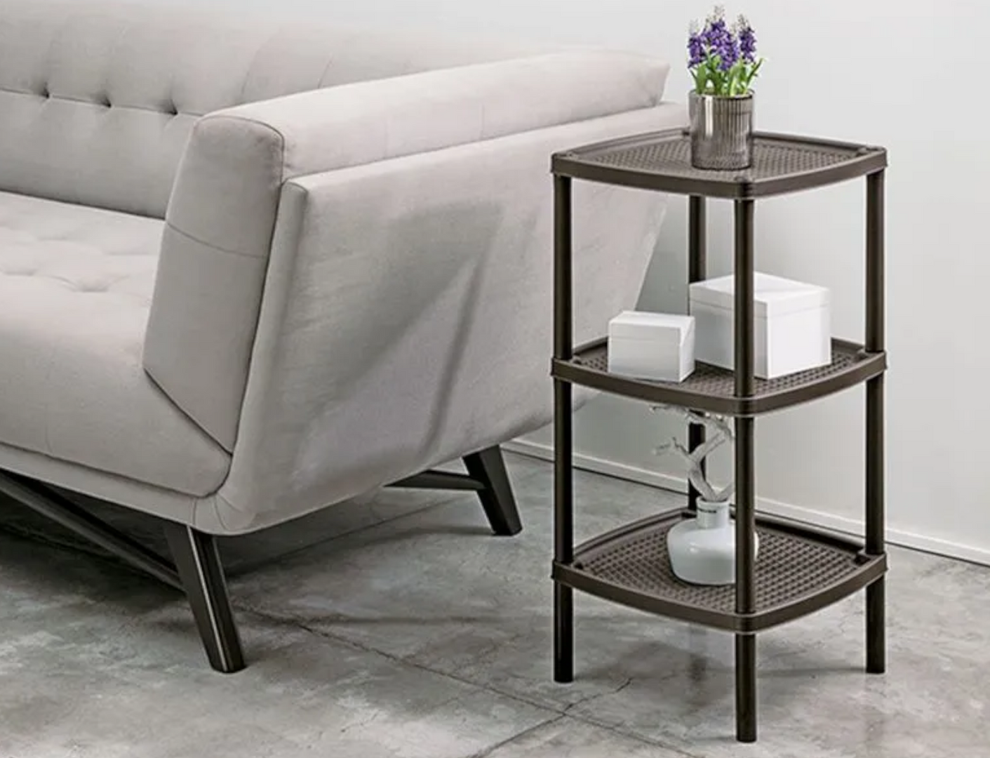 MESA MULTIESTANTES CUADRADA 3 NIVELES MOCCA-RIMAX