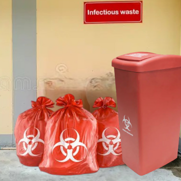 Imagen del producto PAPELERA 55 LTS TAPA PLANA ROJA-CLP