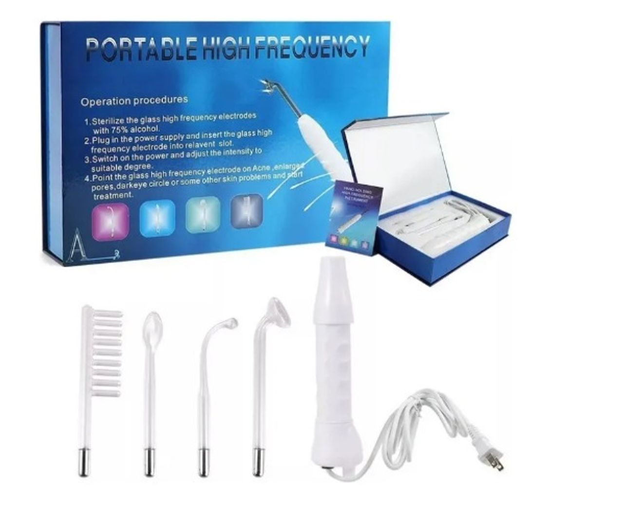 ALTA FRECUENCIA PORTATIL FACIAL 4 ELECTRODOS