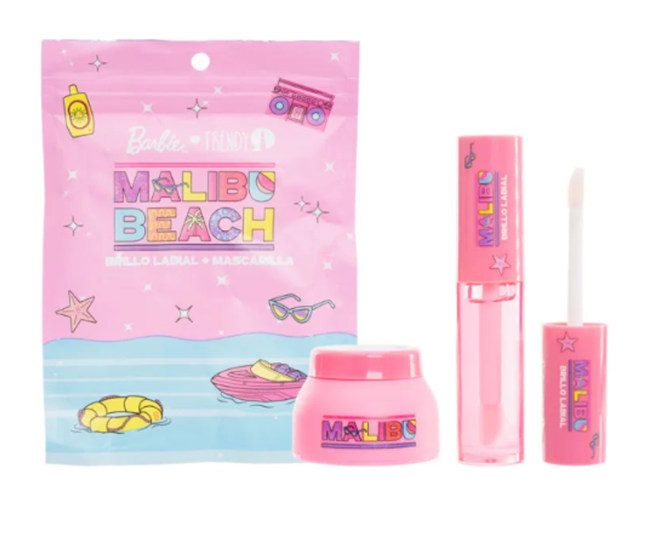 Kit gloss + mascarilla labios Barbie Trendy