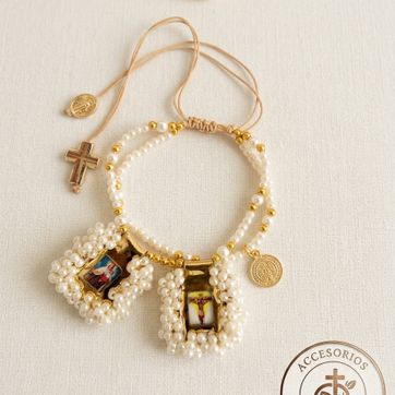 Imagen del producto Pulsera doble con escapulario 
