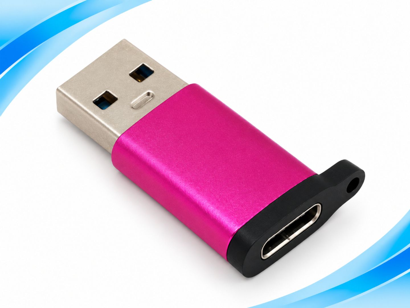 Adaptador USB-A a USB-C – Color rosado metálico