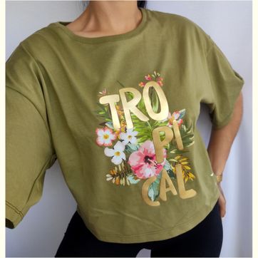 Oversize Crop Top Dama - imagen 1