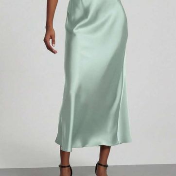 Imagen del producto FALDA SATIN AZUL VERDOSO S