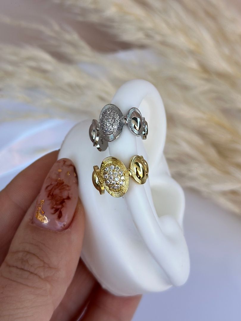 Earcuff óvalo circon 