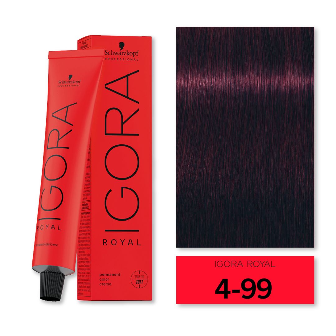 TINTE IGORA ROYAL CASTAÑO MEDIO VIOLETA INTENSO 4-99