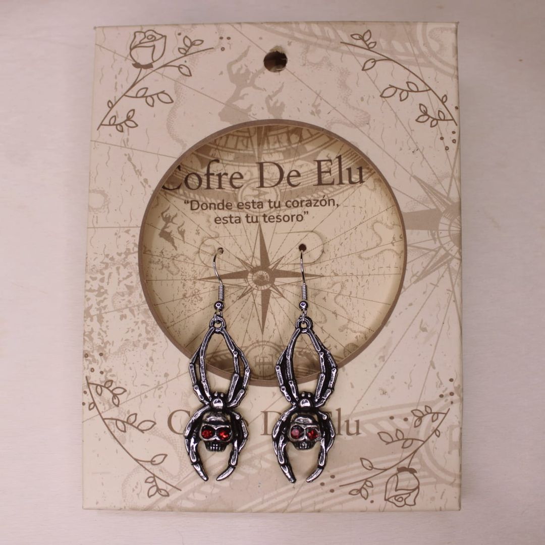 ARETES ARAÑA CALAVERA 