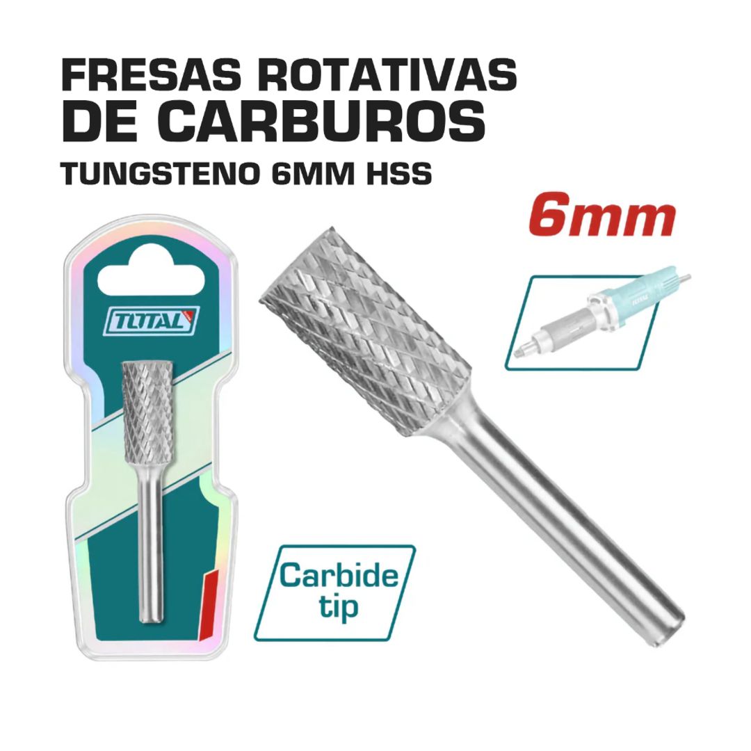 FRESAS ROTATIVAS DE CARBURO DE TUNGSTENO 6MM HSS 01