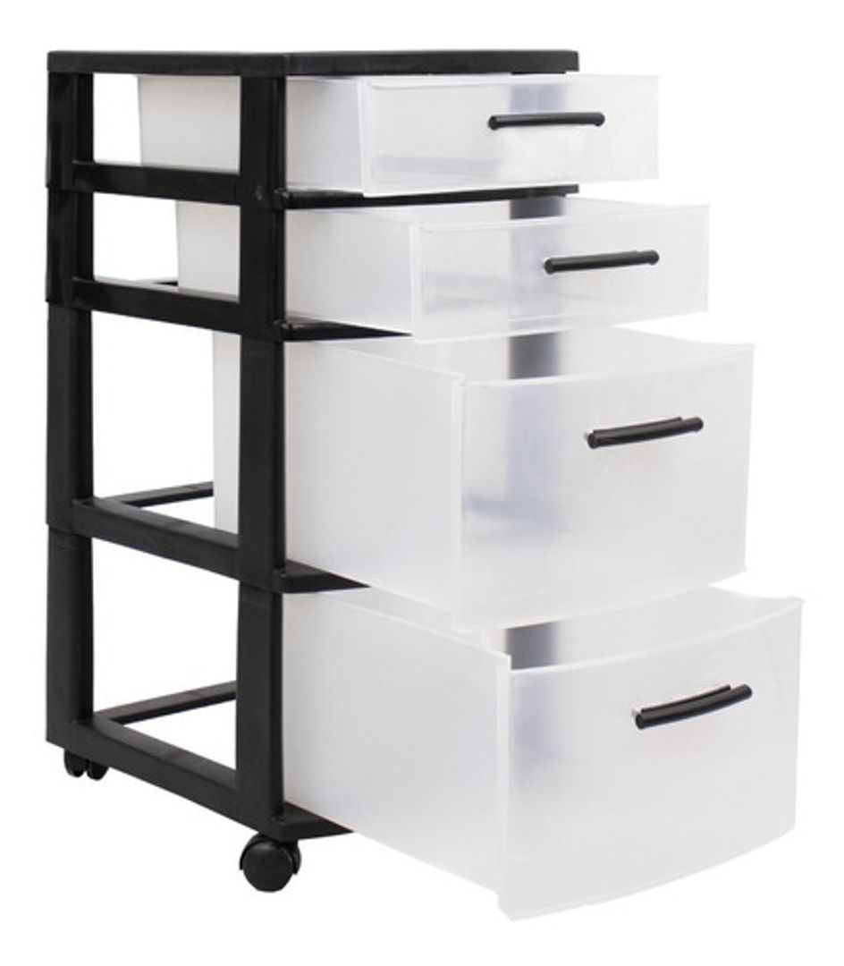 GAVETERO MODULAR ECLYPSE 4 NIVELES NEGRO MQ