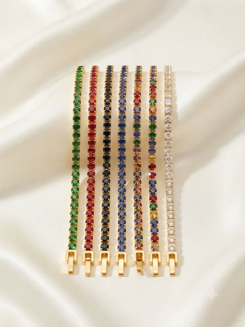 Pulsera rodio colores mediana 