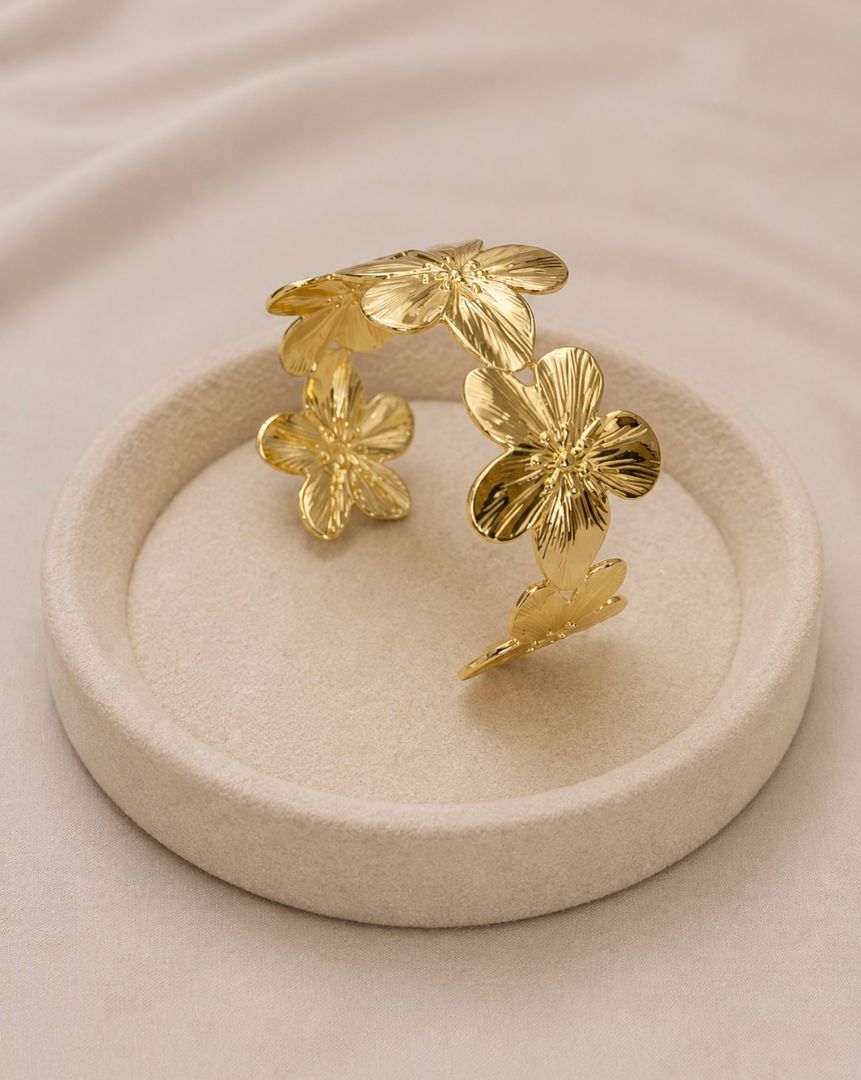Pulsera gruesa flores 