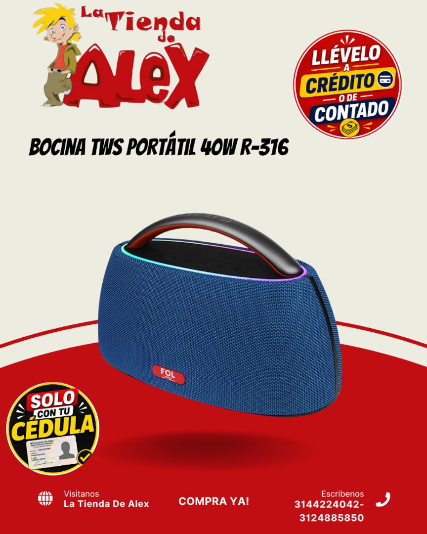 Bocina TWS Portátil 40W R-316
