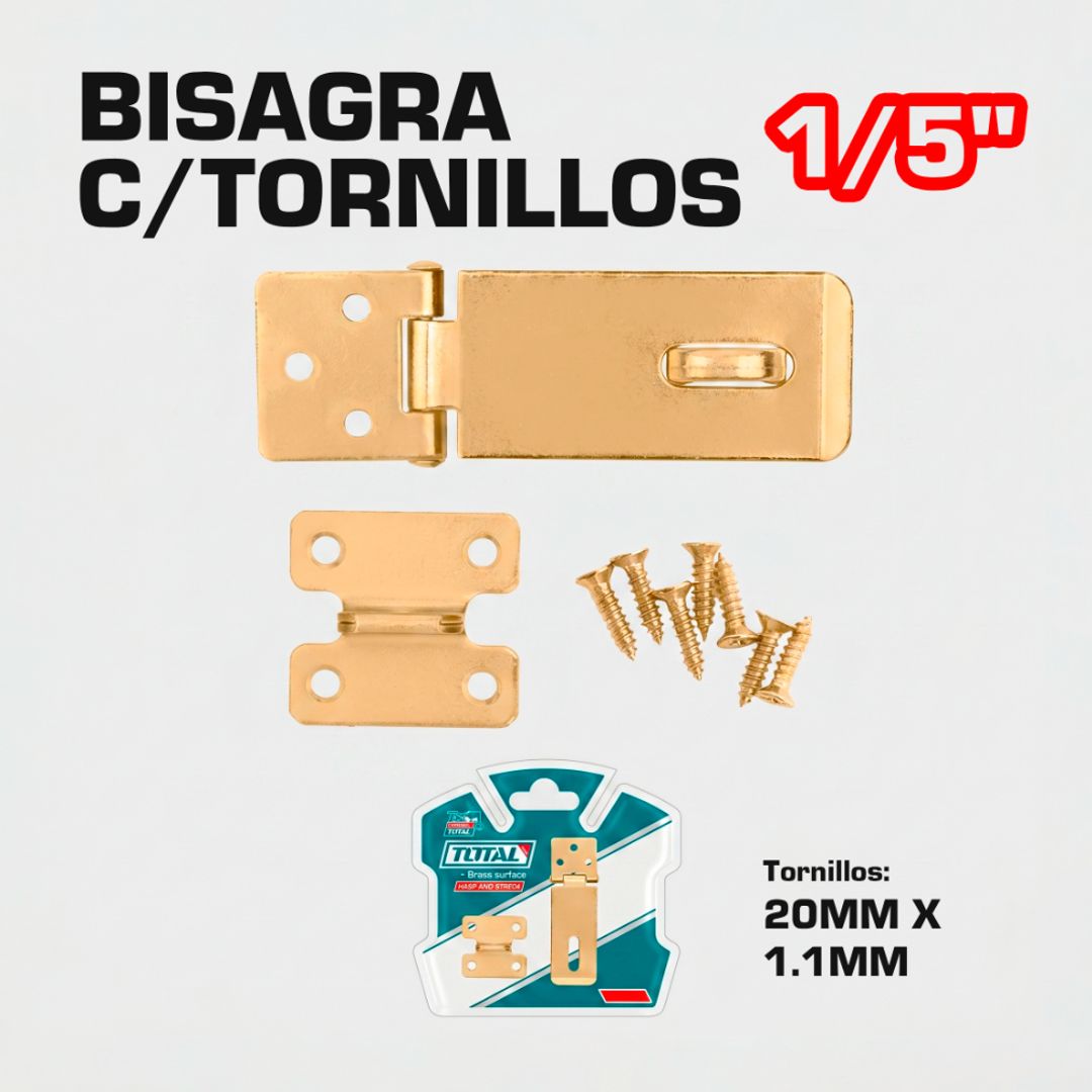 BISAGRA 1 1/2" C/TORNILLOS 20MM X 1.1MM 