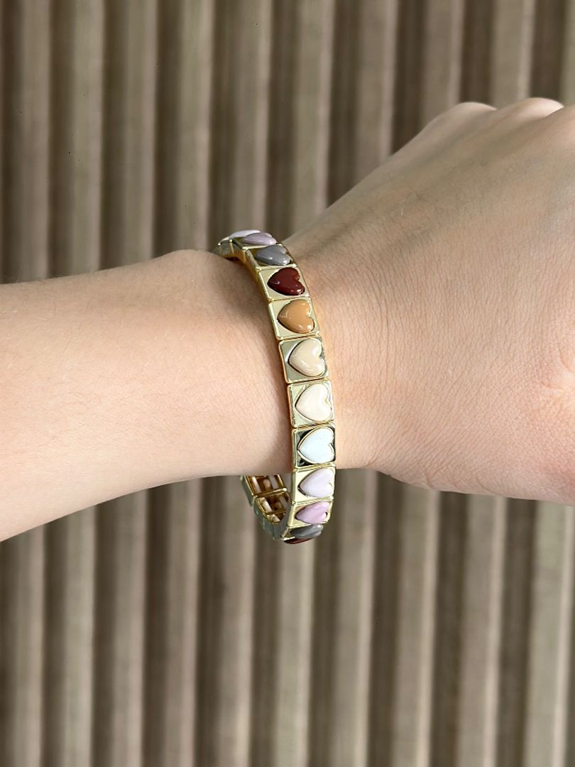 Pulsera cuadros corazón 