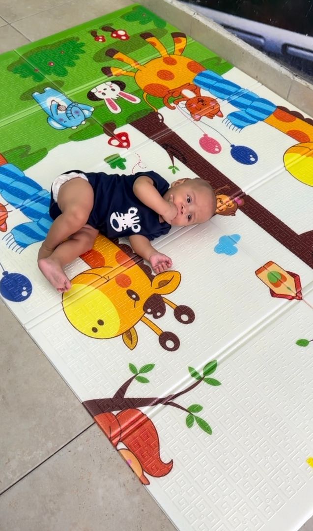 Tapete De Juego Plegable De Gateo Para Bebé Doble Faz