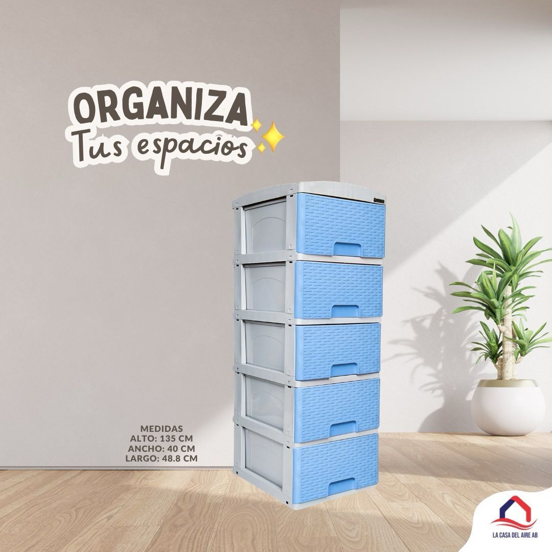 Practimueble marca colplast 5 niveles tejido tipo rattan