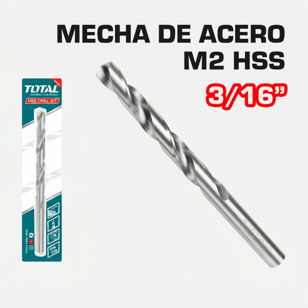 MECHA DE ACERO M2 HSS  3/16"