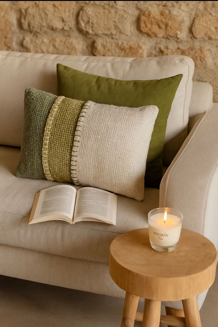 Almohadón Tejido Oliva 