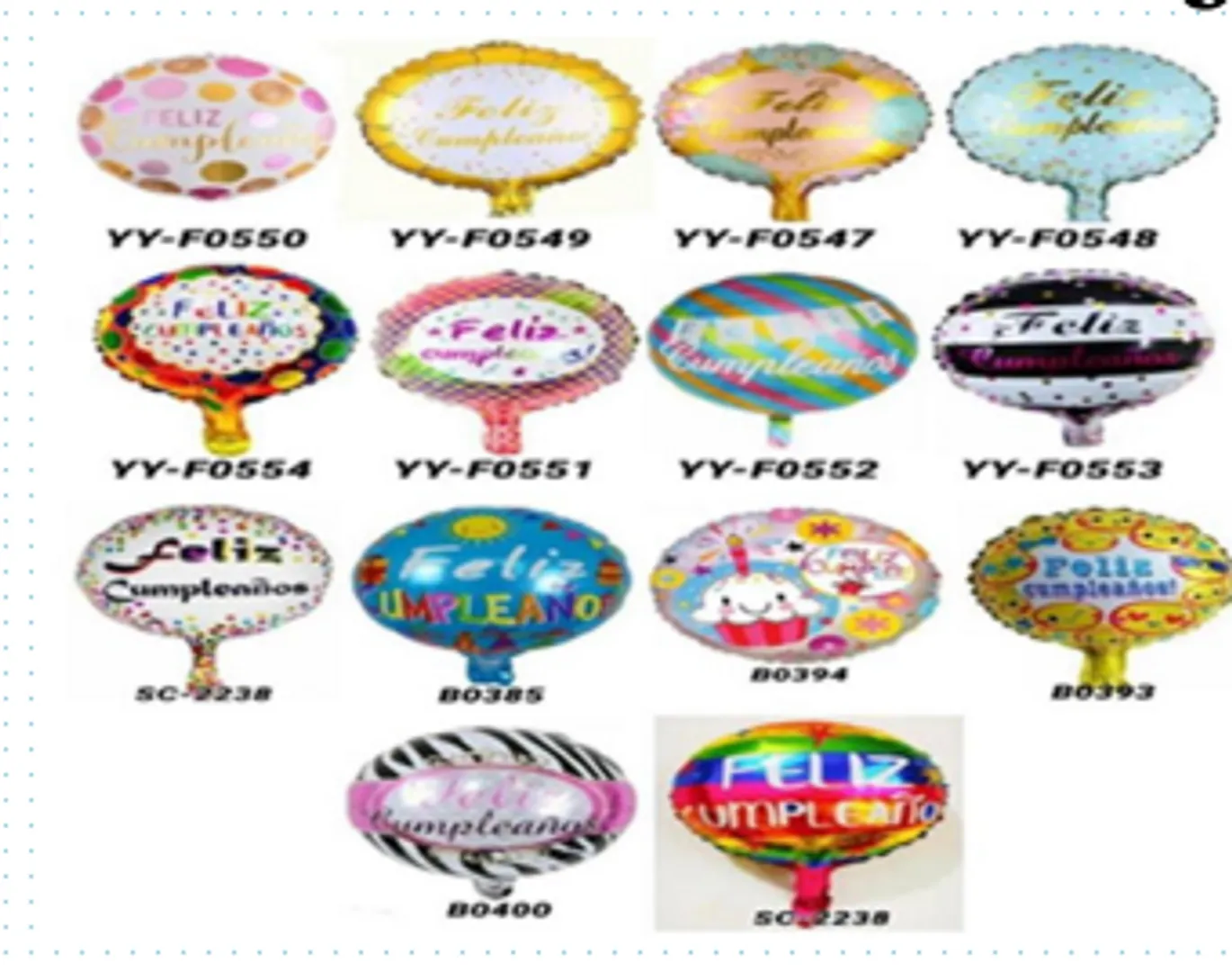 GLOBO FOIL 9' X 12 UNIDADES FELIZ CUMPLEAÑOS