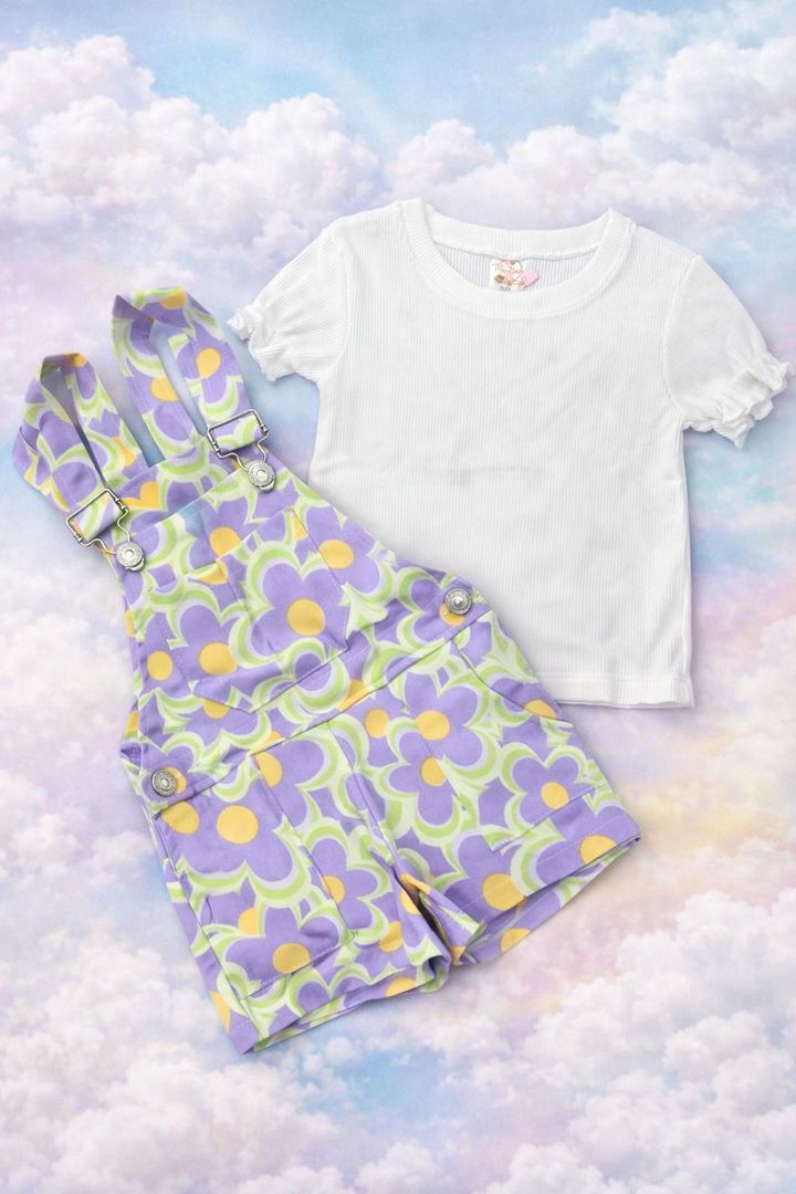 conjunto overol short bebita