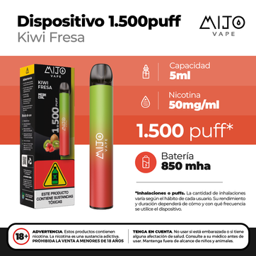Imagen del producto Mijo Kiwi Fresa 1500 Puffs