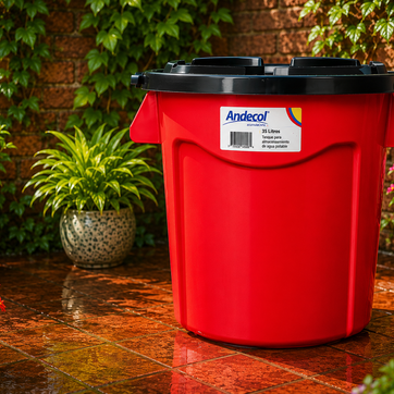 Imagen del producto ECOTANQUE 35 LTS ROJO  C/TAPA-A.COL