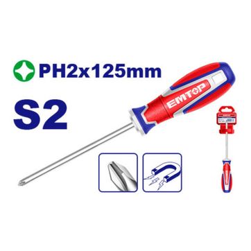 EMTOP DESTORNILLADOR 1/4x5" ESTRIA (PH2x125MM) SUPER EMTOP - imagen 2