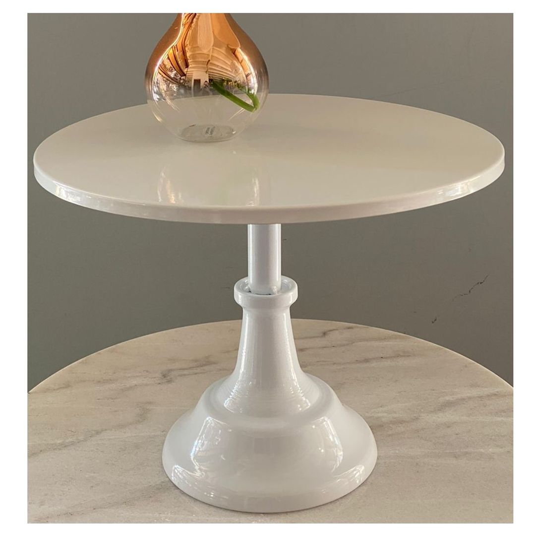 Base para pasteles blanca en metal 