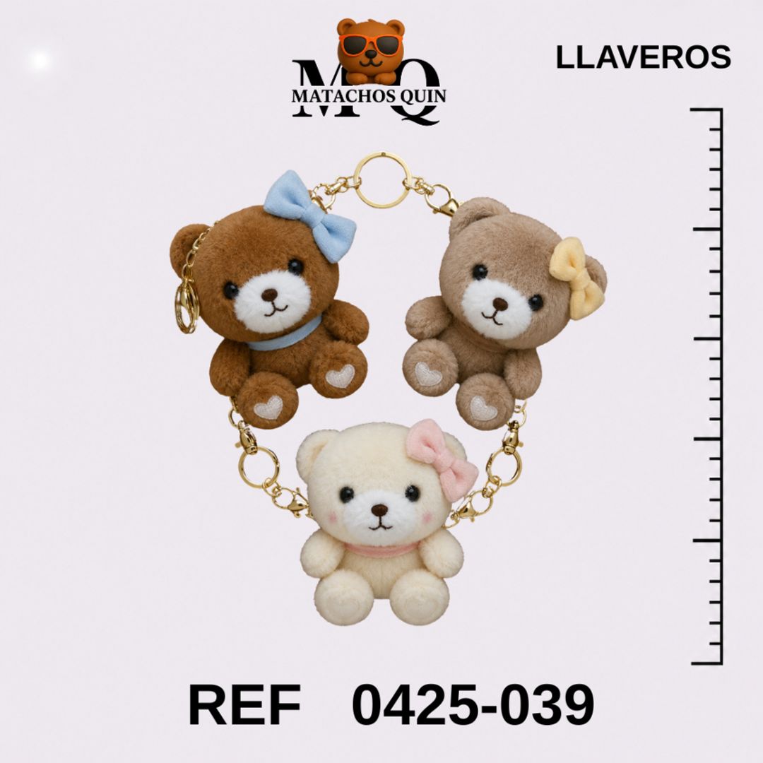 LLAVEROS DE OSITAS CON ACCESORIOS