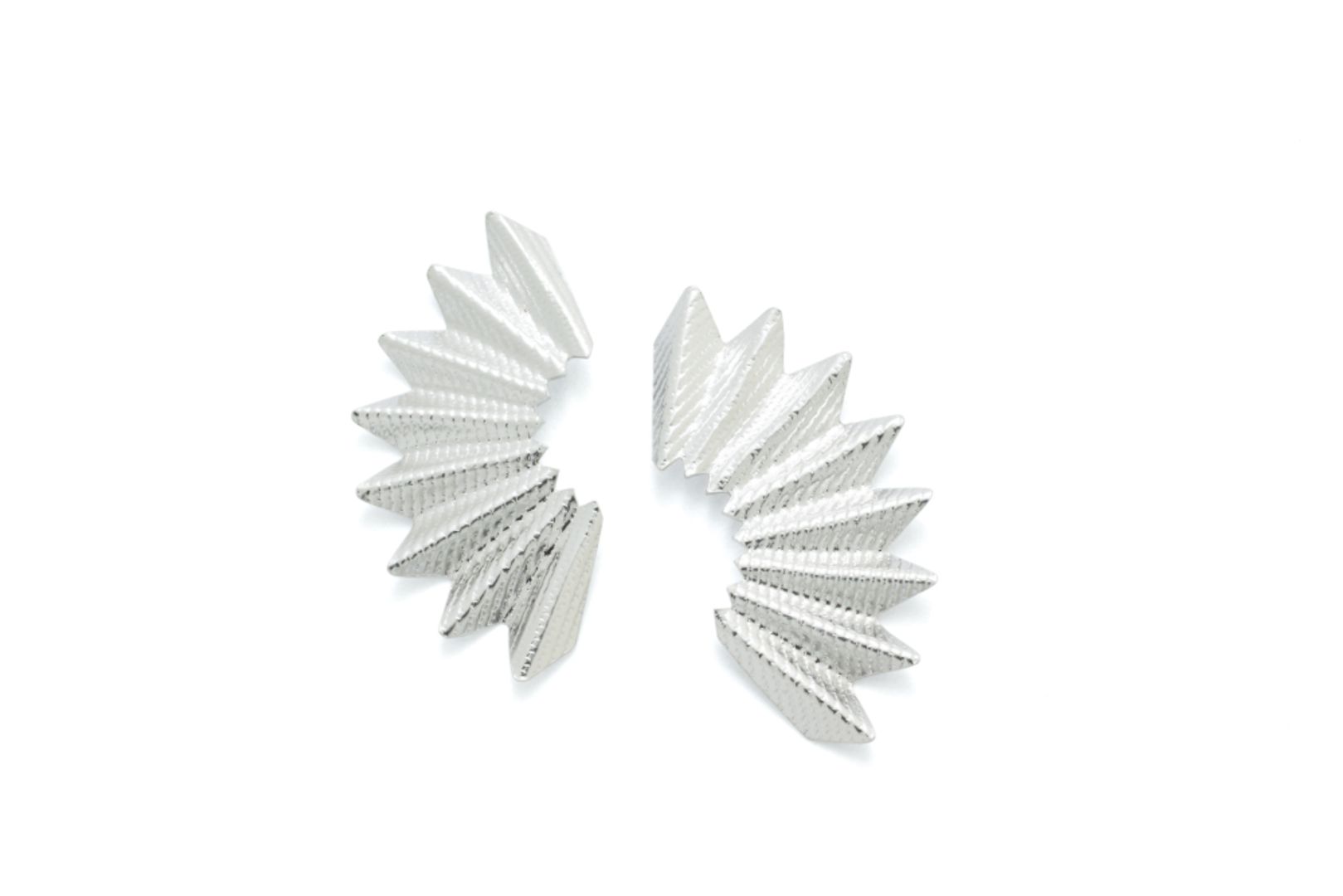 SILVER SMALL BLUE PALM EARRINGS