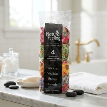Jabón de Tocador Natural Feeling Florales y Frutales Pack 4und - imagen 1