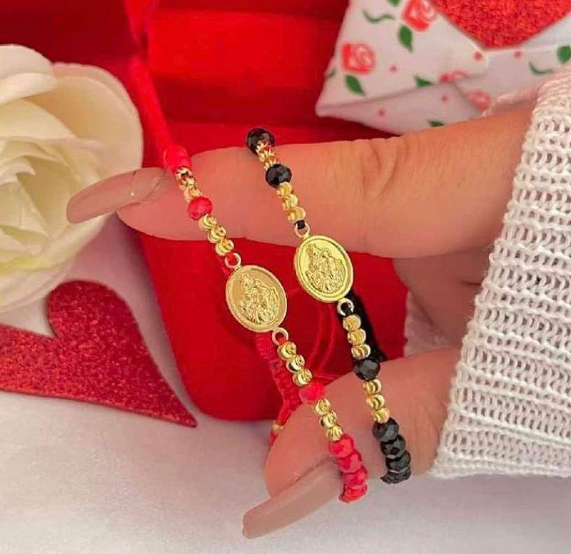 Par pulseras virgen del carmen balin italiano 3mm y murano 4mm