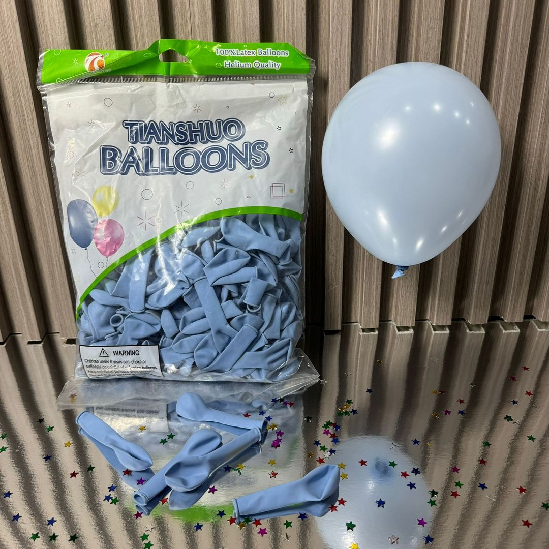 R6 x 100 UNIDADES GLOBO LATEX PASTEL  AZUL CLARO