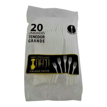 Imagen del producto  N. TENEDOR GRANDE BLANCO PAQ. X 20 UND 