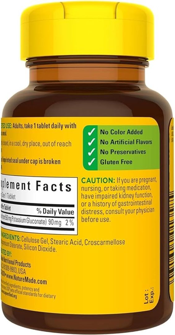 Gluconato de Potasio 550 mg 100Tab NATURE MADE