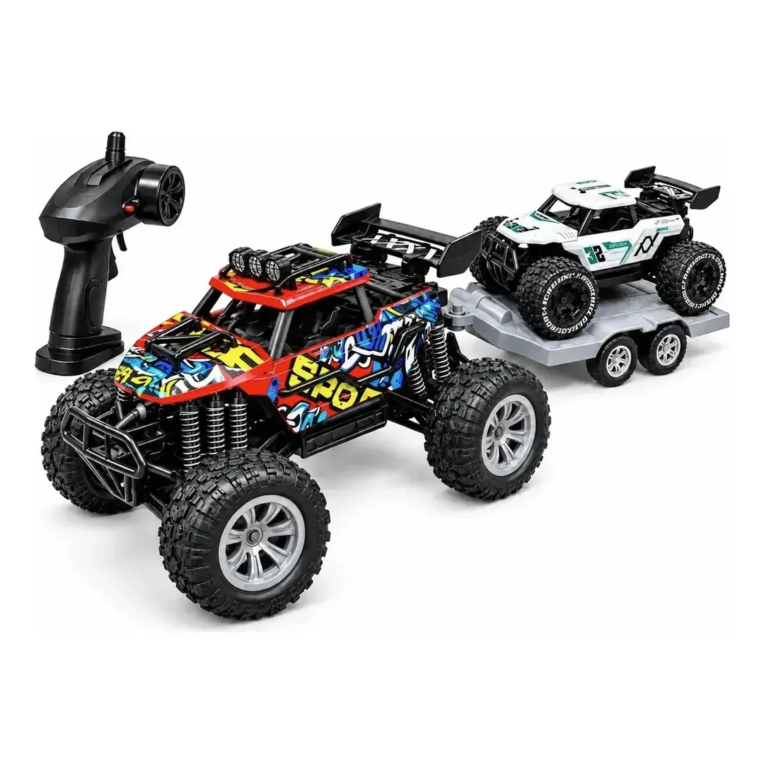 CARRO RC A CONTROL REMOTO CON REMOLQUE 2 EN 1 