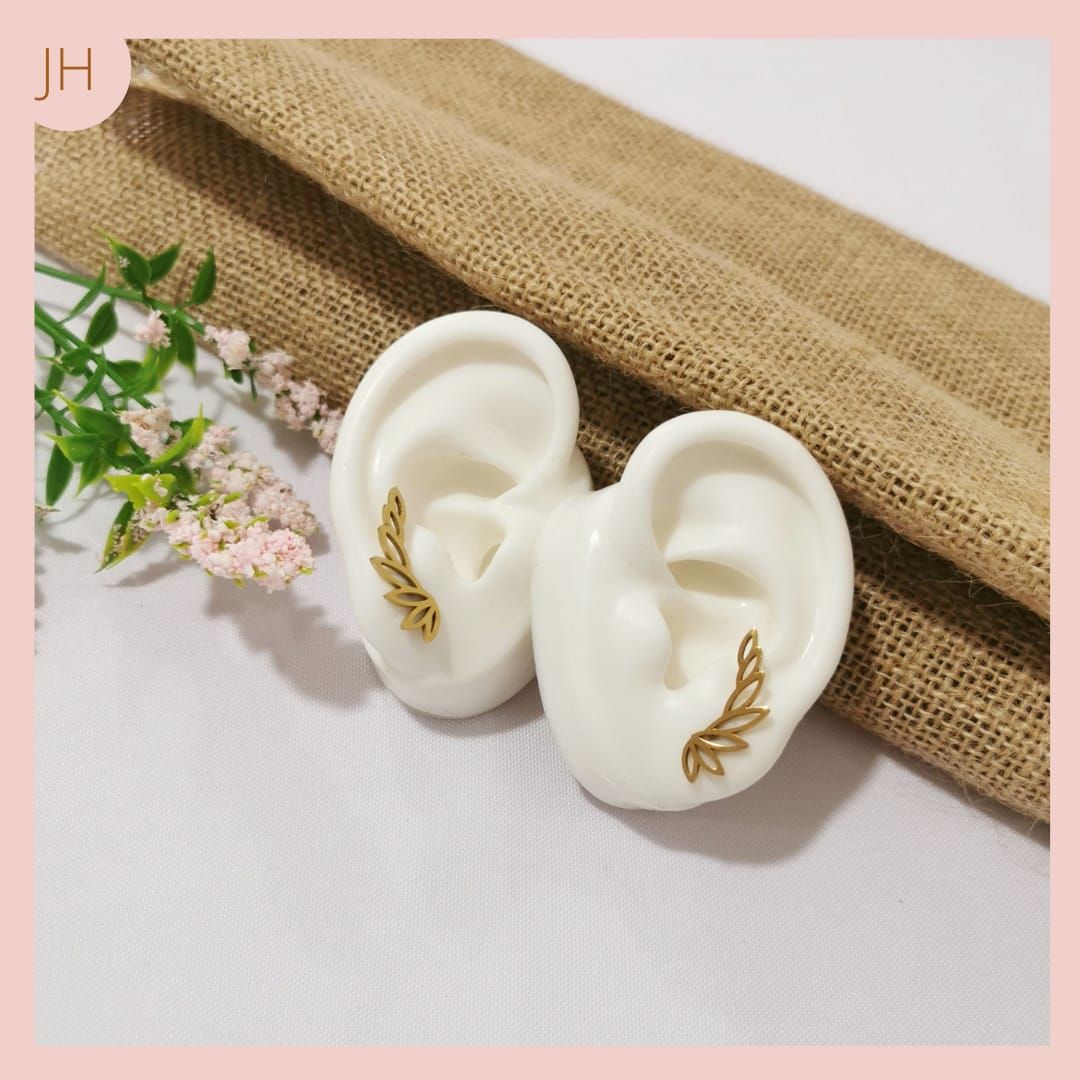 Aretes escaladores Acero Alas Doradas