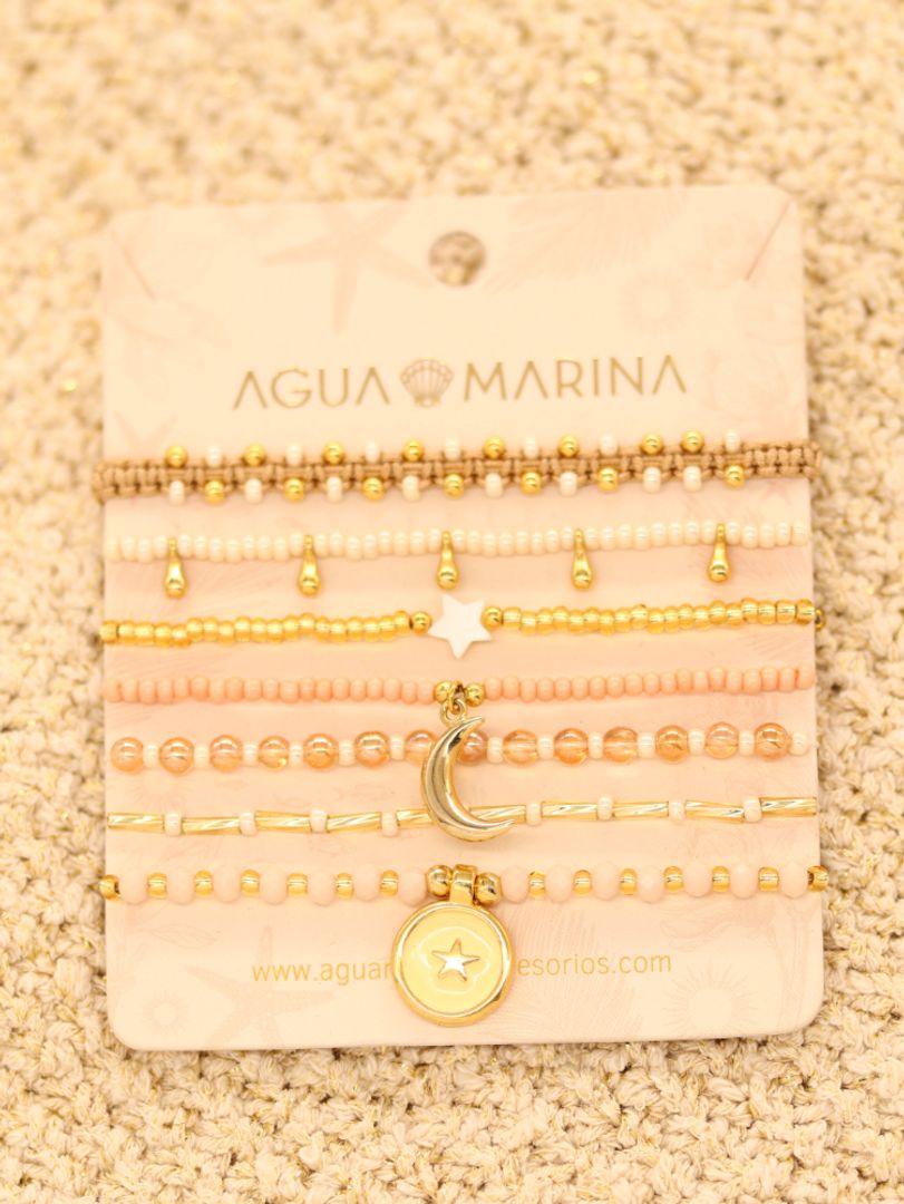 Set Pulsera Noche Rosa