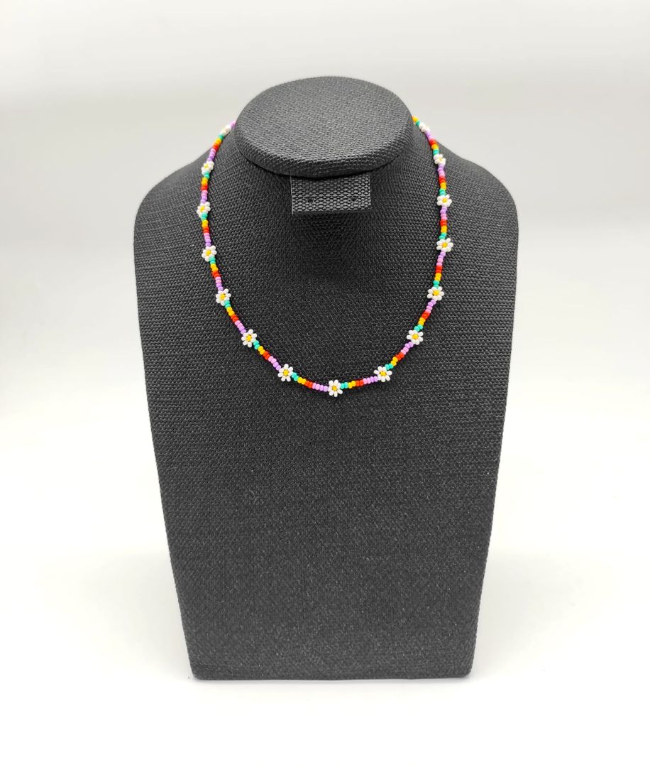 Collar choker colores margaritas
