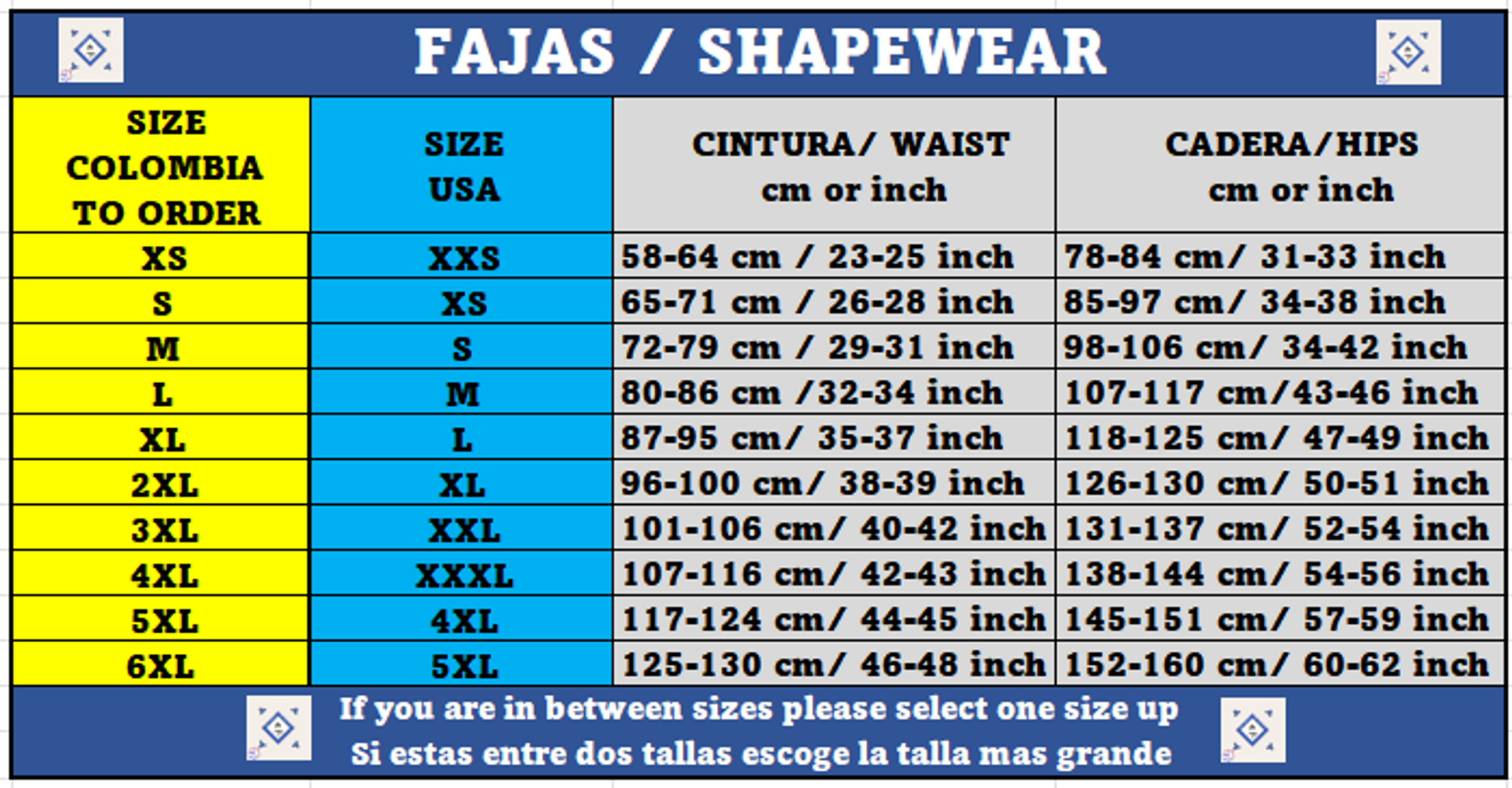 SIZES / MEDIDAS 