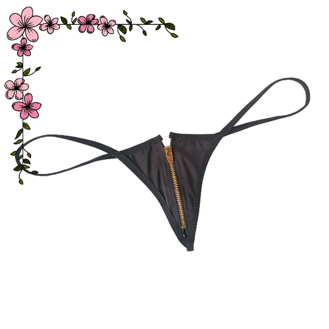 Tanga hilo cremallera 