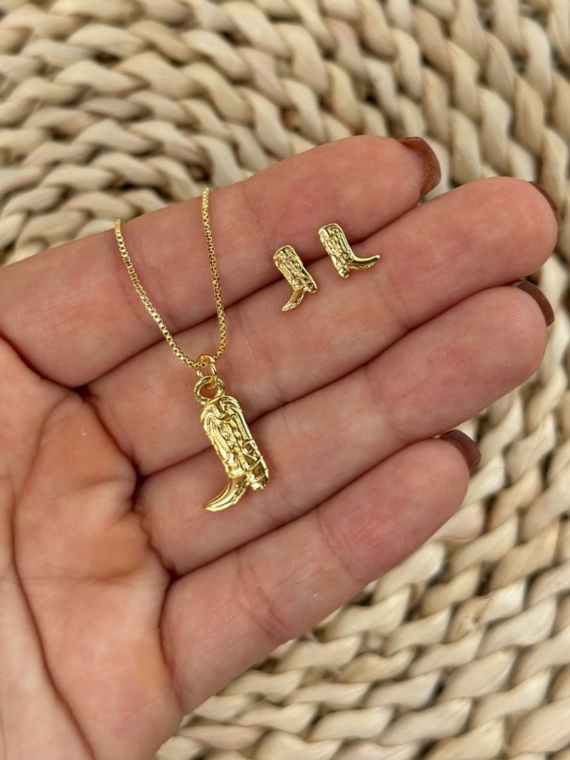 Set cadena topo bota texana 